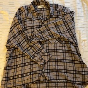 Urban Outfitters oversized 3/4 sleeve flannel shirt